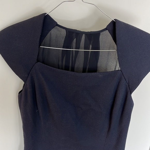 J Mendel Navy dress with sheer back - Picture 5 of 8